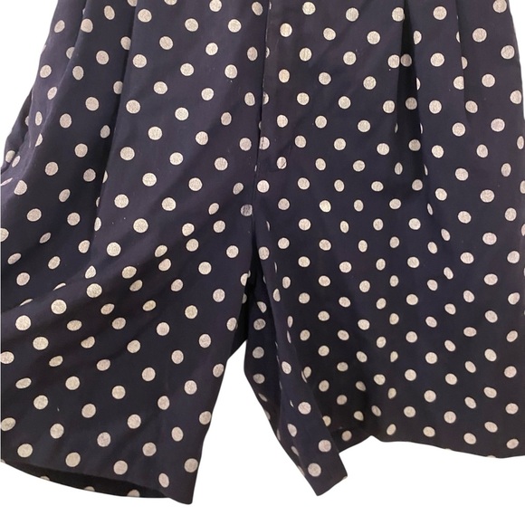 Memphis Womens Vintage High Waisted Pleated Polka Dot Shorts - Picture 2 of 6